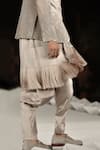 Rohit Gandhi + Rahul Khanna_Beige Satin Zouave Trousers For Men_Online_at_Aza_Fashions