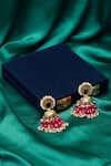 Buy_Just Shradha's_Gold Plated Artificial Stones Jhumka Chandbali Earrings _Online_at_Aza_Fashions