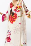 Saaksha & Kinni_Ivory Silk Abstract Floral Placement Print Kurta_Online_at_Aza_Fashions