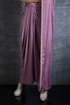 Shop_Nidzign Couture_Purple Embroidery Round Draped Crop Top And Skirt Set _at_Aza_Fashions