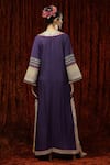 Shop_SHIKHAR SHARMA_Purple Silk Chanderi Embroidery Gota Round Kaftan _at_Aza_Fashions