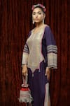 Buy_SHIKHAR SHARMA_Purple Silk Chanderi Embroidery Gota Round Kaftan _Online_at_Aza_Fashions