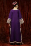 Shop_SHIKHAR SHARMA_Purple Silk Chanderi Embroidered And Embellished Gota Sweetheart Neck Kurta Kaftan _at_Aza_Fashions