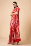 Buy_Ekaya_Red Handwoven Banarasi Silk Saree_at_Aza_Fashions