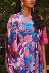 Buy_Ankita Dharman_Multi Color Georgette Floral Motifs One Shoulder Sangria Dress _Online_at_Aza_Fashions