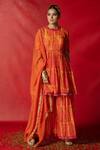 Buy_Pooja-Keyur_Orange Organza Sequin Embroidered Dupatta_at_Aza_Fashions
