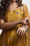 Buy_Mona and Vishu_Gold Kurta And Pant  Dupion Silk Embroidered Zari Round Hand Straight Set _Online_at_Aza_Fashions