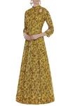 Buy_Nazaakat By Samara Singh_Yellow Floral Printed Anarkali Kurta_at_Aza_Fashions