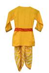 Shop_FAYON KIDS_Yellow Cotton Silk Embroidered Kurta Dhoti Set _at_Aza_Fashions