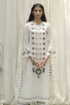 Buy_Shivani Bhargava_White Chanderi Round Kurta _at_Aza_Fashions