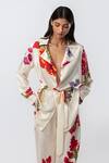 Saaksha & Kinni_Ivory Silk Embroidery Collared Floral Print Jacket _Online_at_Aza_Fashions