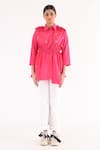 Studio Moda India_Pink Cotton Chains Collared Sway Work Shoulder Shirt _Online_at_Aza_Fashions