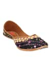 Imlee Jaipur_Black Embroidered Bandhej Pattern Juttis _Online_at_Aza_Fashions