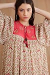 Buy_Nikasha_Red Viscose, Cotton Beads, Sequins Keyhole Yoke Embroidered Kurta And Pant Set _Online_at_Aza_Fashions