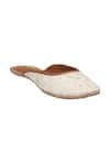 Imlee Jaipur_Off White Embroidered Leaf Back Open Juttis _Online_at_Aza_Fashions