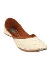 Imlee Jaipur_Off White Embroidered Leaf Juttis _Online_at_Aza_Fashions