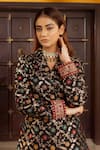 Buy_Safaa_Black Moonga Silk Woven Floral Jaal Pattern Notched Nadira Blazer And Pant Set _Online_at_Aza_Fashions