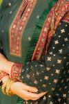 Shop_Safaa_Green Lining Shantoon, Moonga Silk Kani Weave Rayannah Floral Woven Kurta Set _Online_at_Aza_Fashions