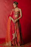 Buy_Pooja-Keyur_Multi Color Cotton Silk Floral Striped Print Lehenga Set_Online_at_Aza_Fashions