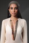 Shop_Zeefaa_White Georgette Embellished Sequins V Neck Collar Cover Up _Online_at_Aza_Fashions