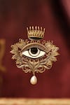 Shop_Cosa Nostraa_Gold Third Eye Of Shiva Brooch _at_Aza_Fashions