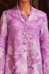 Ankita Dharman_Pink Irish Crepe Printed Blazer_Online_at_Aza_Fashions