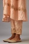 Shop_Kora_Pink Hand Crushed Silk Embroidered Kurta Set_Online_at_Aza_Fashions