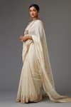 KORA_Off White Saree Cotton Chanderi Embroidery Gota Flower With Choli  _Online_at_Aza_Fashions