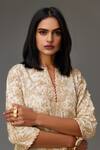 Buy_Kora_Off White Cotton, Silk, Chanderi Gota Patti, Sequins, Embroidered Kurta Set _Online_at_Aza_Fashions