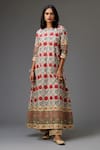 Buy_Kora_Off White Jacket Cotton Chanderi Embroidery Dori Jacket And Pant Set  _Online_at_Aza_Fashions