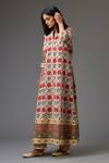 Shop_Kora_Off White Jacket Cotton Chanderi Embroidery Dori Jacket And Pant Set  _Online_at_Aza_Fashions