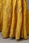 Shop_Kora_Yellow Silk Hand Crushed Short Kurta Set_Online_at_Aza_Fashions