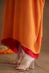 Shop_Nikasha_Orange 100% Viscose Georgette Embroidery Floral Keyhole Applique Kaftan Dress _Online_at_Aza_Fashions