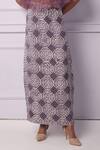EK Katha_Purple Cotton, Linen Batik Pattern Tube Skirt_Online_at_Aza_Fashions