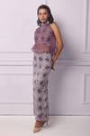 Buy_EK Katha_Purple Cotton, Linen Batik Pattern Tube Skirt_Online_at_Aza_Fashions
