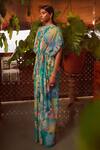 Ankita Dharman_Multi Color Sage Georgette Printed Kaftan_Online_at_Aza_Fashions