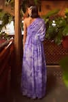 Shop_Ankita Dharman_Purple Orchid Georgette One Shoulder Kaftan_at_Aza_Fashions