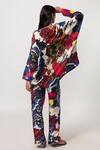 Saaksha & Kinni_Multi Color Silk Abstract Floral Print Trouser_Online_at_Aza_Fashions