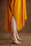 Shop_Nikasha_Yellow Viscose Crepe Mirror Yoke Embroidered Kaftan Dress_Online_at_Aza_Fashions