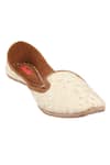 Imlee Jaipur_Off White Embroidered Leaf Moccasin Juttis _at_Aza_Fashions