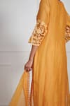 Buy_Label Mansi Nagdev_Yellow Chanderi Embroidery, Mirrors, Pearls Round Shazana Mukaish Kurta Set _Online_at_Aza_Fashions