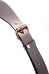 Trov_Grey Metallic Leather Buckle Belt _Online_at_Aza_Fashions