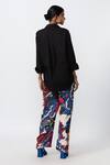 Shop_Saaksha & Kinni_Multi Color Satin Printed Abstract High Waist Trouser _Online_at_Aza_Fashions