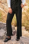 Dash and Dot_Black 63% Polyester Plain Wide Legged Pant  _Online_at_Aza_Fashions