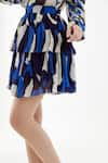 Buy_Koai_Blue Chiffon Abstract Layered Pattern Skirt_Online_at_Aza_Fashions