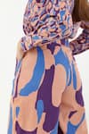 Koai_Blue Poplin, Cotton Abstract Pattern Pant For Kids_Online_at_Aza_Fashions