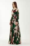 KoAi_Multi Color Chiffon Floral V Neck Pattern Maxi Dress _Online_at_Aza_Fashions