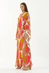 Koai Multi Color Chiffon Abstract Round Pattern Kaftan Online at Aza Fashions Koai_Multi Color Chiffon Abstract Round Pattern Kaftan _Online_at_Aza_Fashions