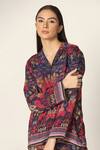 Buy_Two Sisters By Gyans_Purple Crepe Printed Abstract Spread Collar Shirt And Pant Set _Online_at_Aza_Fashions