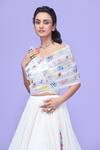 Shop_Raasa_Ivory Lehenga Georgette, Top Organza Gyan Embellished Draped And Tiered Set _Online_at_Aza_Fashions